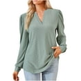 thumbnail image 1 of Pompotops T-shirt Ample à Manches Longues et Col en V pour Femmes en Liquidation, 1 of 6