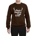 thumbnail image 2 of Best Buckin Dad Ever Funny Fathers Day Hunting | Mens Father's Day Crewneck Graphic Sweatshirt, Brown, Small, 2 of 4