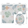 thumbnail image 3 of Blue Boho Abstract and Plant Pattern Bathroom Rugs Sets 3 Piece,Toilet Cover Set,Absorbent Non Slip Bathroom Mats Sets with U-Shaped Contour Rug Toilet Rug Set, 3 of 5