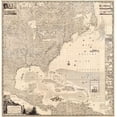 thumbnail image 2 of Popple, Henry 20x20 Gold Ornate Wood Framed with Double Matting Museum Art Print Titled - ComVintageite: British Empire in America, 1733, 2 of 4