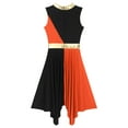 thumbnail image 3 of inhzoy Women's Color Block Liturgical Dancewear Sleeveless Praise Dance Tunic Black&Orange M, 3 of 7