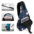 thumbnail image 4 of Full Print Chest Bag 8×15in Outer Large Bag On Both Sides Of Mesh Bag Inside Pocket Design Sponge Pad Shoulder Strap Independence Day Theme Star (12), 4 of 8
