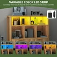 thumbnail image 6 of Uforic 5 Cube Bookcase with LED Light, Modern 3 Tier Bookshelf with Drawers for Home Office, 6 of 9
