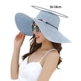 thumbnail image 6 of dianhelloya Colorful Stone Decor Round Dome Foldable Straw Hat Women Big Brim Floppy Sun Hat Pink, 6 of 8