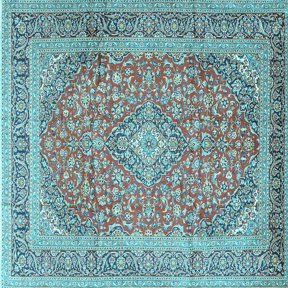 Ahgly Company Indoor Square Persian Light Blue Traditional Area Rugs, 8' Square