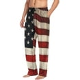 thumbnail image 4 of Top-kevin Multi- Vintage American Flag Men's Pajama Pants Pjs Bottoms with Pockets Sleep Lounge Pants for Men, 4 of 13
