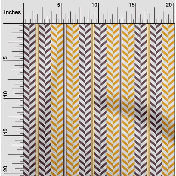 oneOone Organic Cotton Poplin Twill Fabric Stripe & Herringbone Geometric Printed Craft Fabric BTY 42 Inch Wide