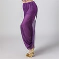 thumbnail image 4 of XUNKUSGA Girls Pants 5-15Y Classic Elastic Waist Harem Dance Trousers for Girls Fashion Side Split Sequin Shiny Bloomers Yoga Pilates Pant India Arabian Stage Harem Pants Purple, 4 of 4