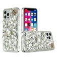 thumbnail image 2 of For Samsung Galaxy S24 Plus /S24+ Bling Crystal 3D Full Diamonds Luxury Sparkle Rhinestone Ornaments Hybrid Cover ,Xpm Phone Case [ Silver Swan Crown Pearl ], 2 of 7