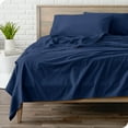 thumbnail image 1 of Bare Home Flannel Sheet Set - 100% Cotton - Deep Pocket - King, Dark Blue, 4-Pieces, 1 of 7