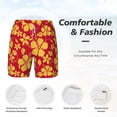 thumbnail image 3 of Balery Red Vintage Flowers Mens Swim Trunks Swim Shorts for Men Quick Dry Inseam Beach Shorts with Compression Liner Pocket-3X-Large, 3 of 9