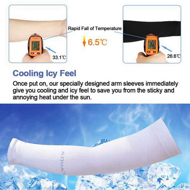1 Paires de Manches Unisexe Bras de Refroidissement UV Protection Bras Manches pour Hommes et Femmes, pour la Course, le Cyclisme, la Randonnée, le Golf (Noir)