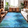 Blue Cyan Bubbles Area Rugs 2.7x5ft Abstract Nature Dreamy Washable Rug ...