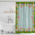 thumbnail image 2 of Easter Shower Curtain, Waterproof Shower Curtains for Bathroom, Spring Rabbit Ears Colorful Eggs Wooden Grian Washable Fabric Bathtub Curtain Set Bath Decor with 12 Hooks 72"x78", 2 of 6