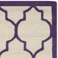 thumbnail image 4 of SAFAVIEH Cambridge Kevin Geometric Wool Area Rug, Ivory/Purple, 6' x 6' Square, 4 of 6