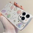thumbnail image 2 of for iPhone 15 Pro Max Clear Glitter Case, Cute Space Stars Moon Universe Pattern Bling Sparkle Shiny Soft Silicone Shockproof Women Girls Slim Phone Case for iPhone 15 Pro Max 6.7" (Planet), 2 of 4