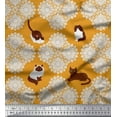 thumbnail image 1 of Soimoi Polyester Crepe Fabric Floral & Cat Animal Printed Craft Fabric by The Yard 42 Inch Wide, 1 of 3