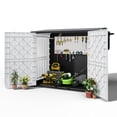 thumbnail image 6 of Nihsuao Store-It-Out Midi Horizontal Durable 36 Cu.ft Resin Outdoor Storage Shed With Heavy Duty Floor and Locking Latch, for Lawnmowe, Garden Tools, Black & White, 6 of 7
