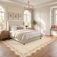 thumbnail image 2 of Garvee 10'x13' Scalloped Wavy Border Area Rug Neutral Washable Carpet, Non Slip Minimalist Striped Floor Rug for Living Room Bedroom Home Office, Linen, 2 of 6