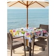 thumbnail image 2 of Easter Outdoor Tablecloth - 60x60 Inch Square Dining Table Cover, Watercolor Gnomes Eggs Flowers Butterflies Purple Plaid Waterproof Outdoor Table Cloth with Umbrella Hole & Zipper for Picnic/Patio, 2 of 7