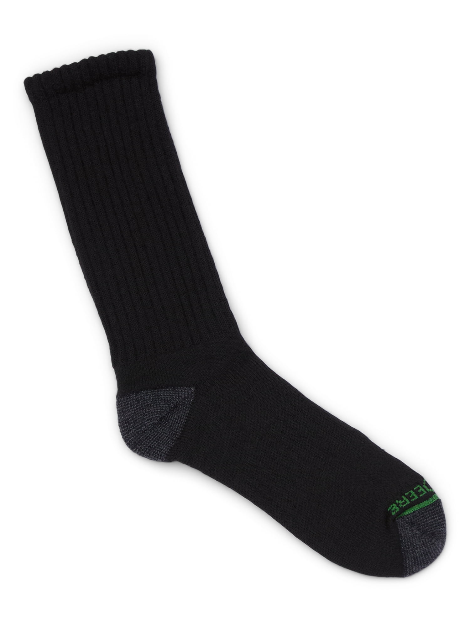 John Deere Men’s Workwear Crew Socks, 6-Pack, Black