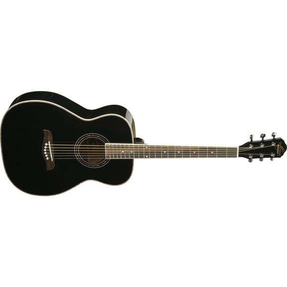 Oscar Schmidt OF2 Folk Acoustic Guitar. Black