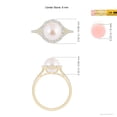 thumbnail image 5 of ANGARA Japanese Akoya Cultured Pearl Split Shank Ring with Halo in 14K Yellow Gold for Women | June Birthstone, Birthday, Anniversary, Jewelry Gift for Women | Pearl Ring, 5 of 8