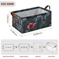 thumbnail image 3 of Black Red Hat 2 Pcs Collapsible Storage Bins Fabric Shelf Baskets with Handles 16.9"x11.4"x7.7" Closet Organizer, 3 of 8