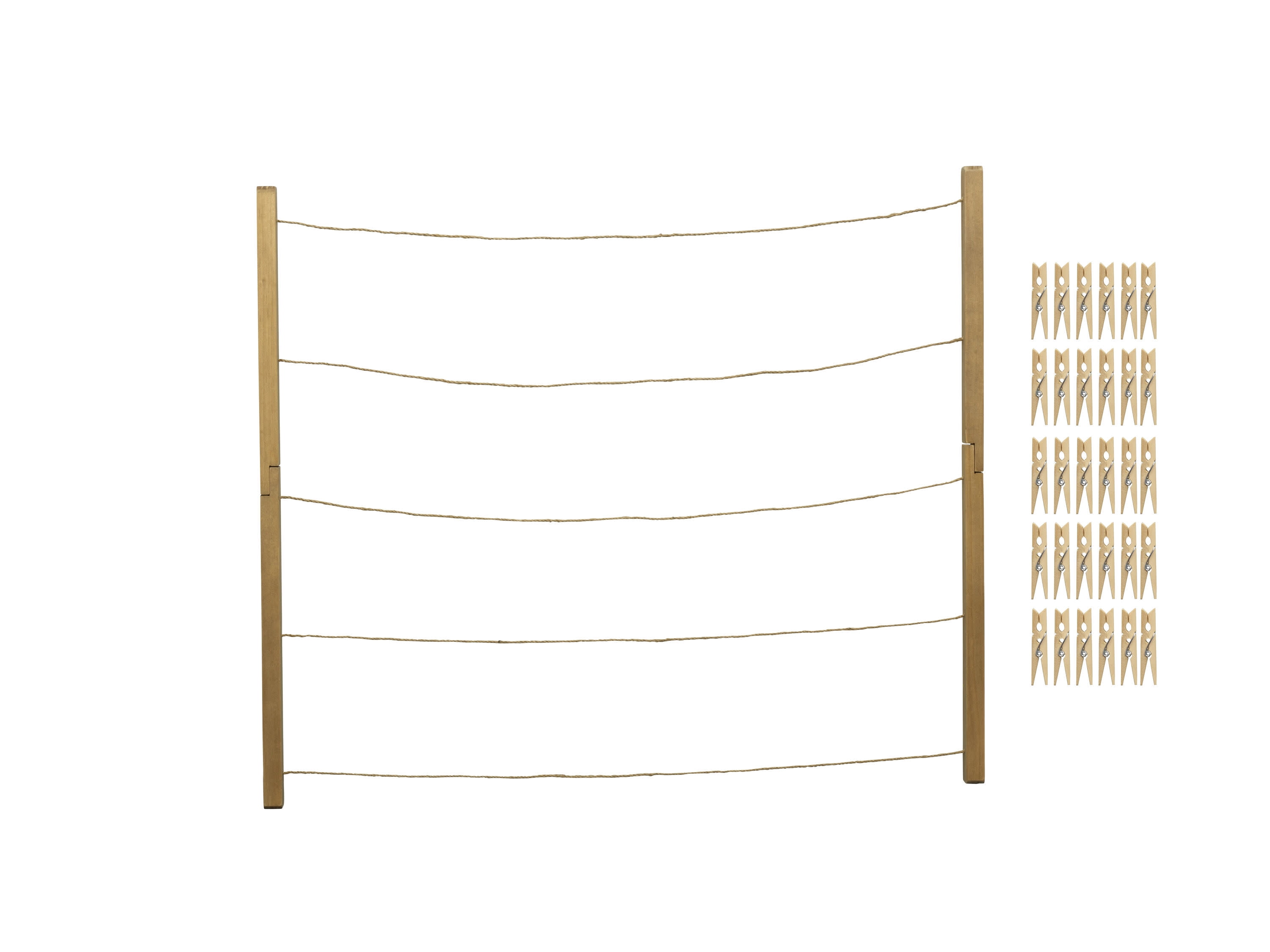 Melannco 31-inch by 26-inch MDF 30 Clip String Collage in Natural