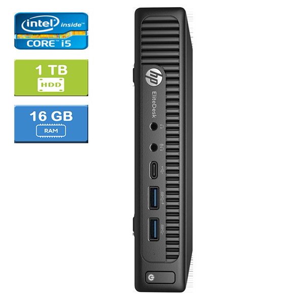 Refurbished: HP 800 G2 MINI Intel Core i5-6500T 2.50 GHz, 16GB, 1TB HDD, Win 10 Pro