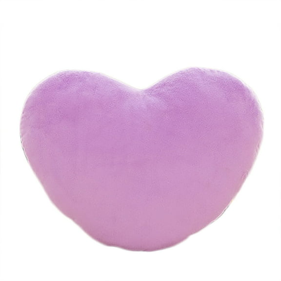 Heart Shape Throw Pillow Decorative Back Cushion Soft Plush Material 7.8 Inches Small Heart Shaped Cushion for Valentine's Day Gift Home Sofa Decor Bedside Accent Pillow Purple