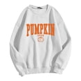 thumbnail image 3 of Womens Graphic Sweatshirt Crewneck Vintage Pumpkin Spice Letter Graphic Long Sleeve Fall Casual Loose Pullover Tops Light Gray L, 3 of 3