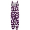 thumbnail image 4 of Kids Toddler Baby Girls Sleeveless Jumpsuit Halloween Pumpkin Ghost Floral Romper Harem Pants Pocket Waffle Outfits, 4 of 5