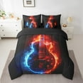 thumbnail image 2 of Erosebridal Music Guitar Bedding Sets Twin Size, Ice Fire Comforter Sets with Sheets, Funk Disco Decor, Reversible 7 Pieces, 2 of 6