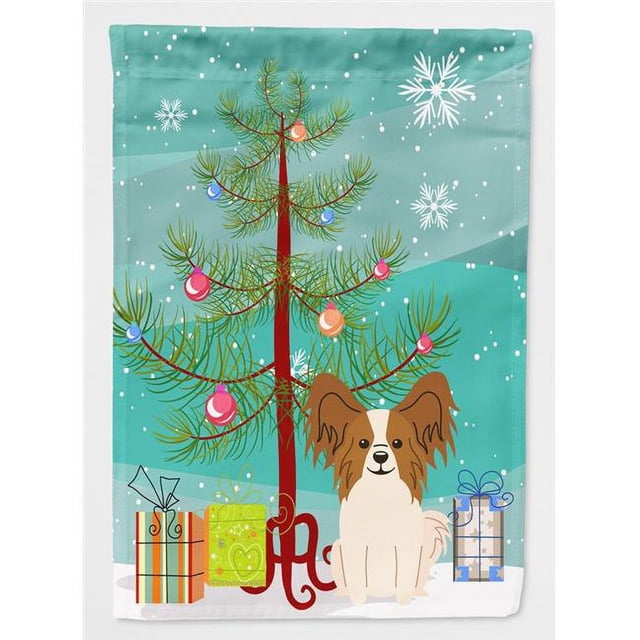 Carolines Treasures BB4203GF Joyeux Arbre de Noël Papillon Drapeau Rouge et Blanc