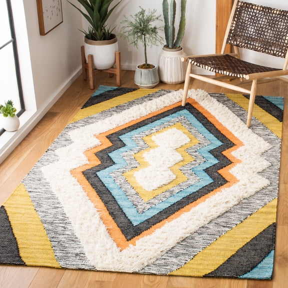 Safavieh Kenya Vana Diamond Area Rug, Black/Ivory, 5' x 8'
