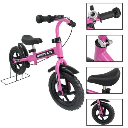 Goplus 12'' Pink Kids Balance Bike Children Boys & Girls with Brakes and Bell