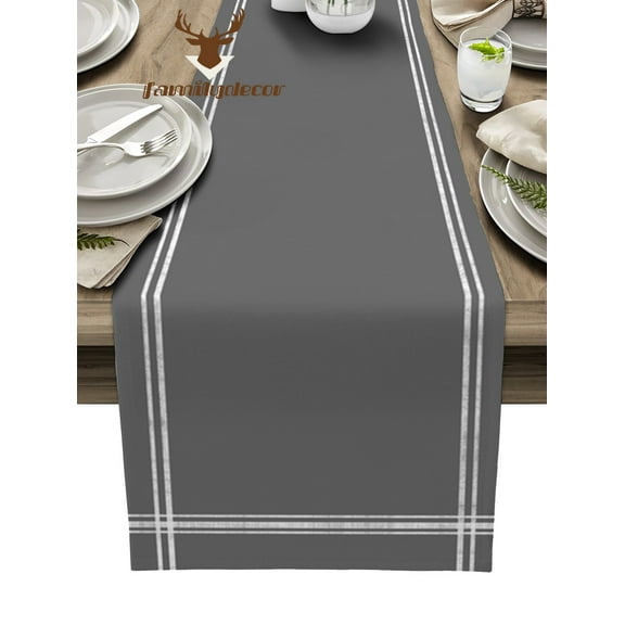 Solid Color Dark Gray Table Runner Home Wedding Decor Table Flag Mat Table Centerpieces Decoration Party Dining Long Tablecloth