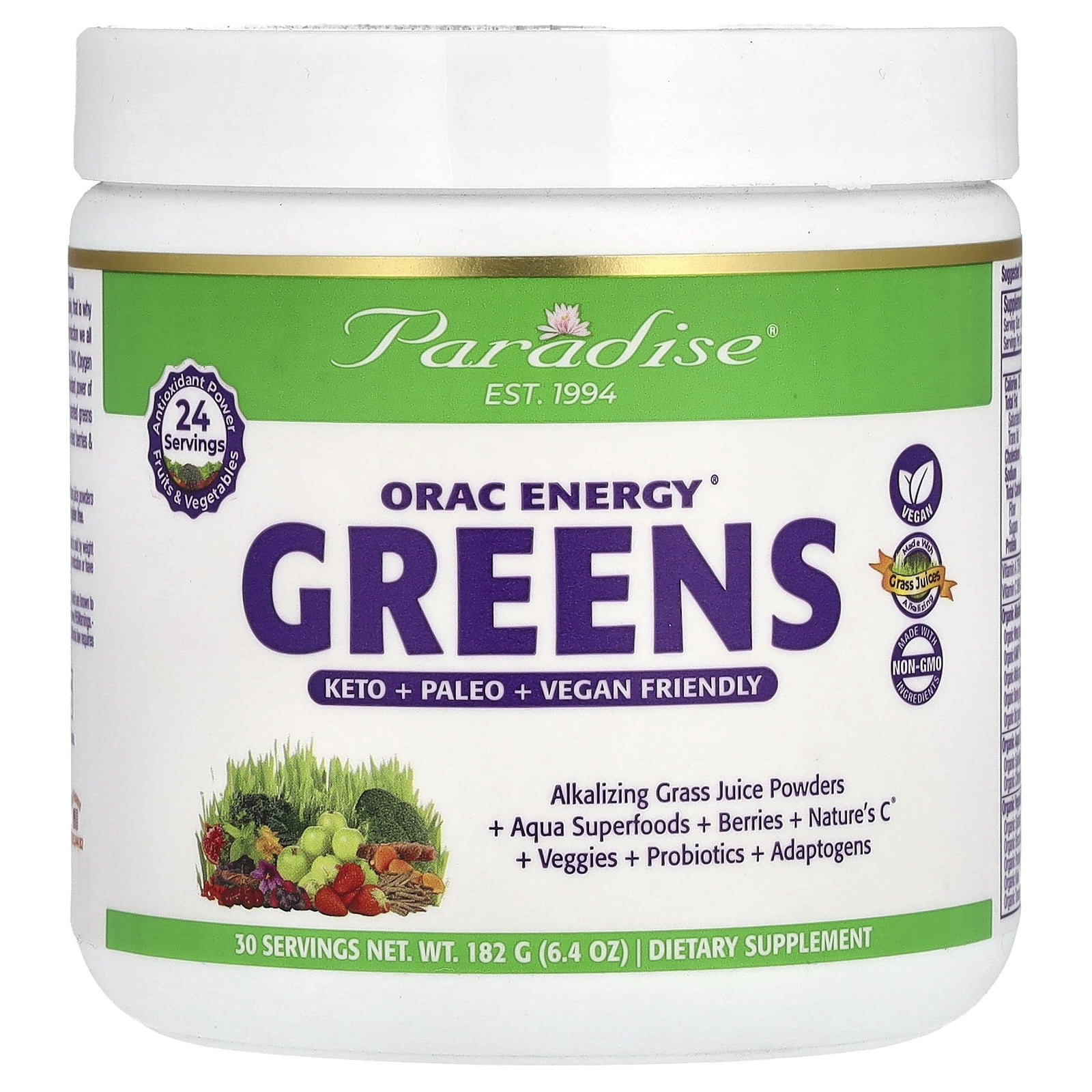 Paradise Herbs Orac Energy Greens 3.2 oz Powder - Walmart.com