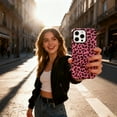 thumbnail image 4 of Compatible with iPhone 16 Pro Case Double Layer Leopard Print Design PC Bumper Protective Phone Cases Scratch Resistant Cover for Women Girls Leopard, Pink, 4 of 7