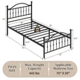 thumbnail image 2 of Twin Size Metal Bed Frame with Vintage Circular Headboard and Footboard, Heavy-Duty Iron Platform Bed, No Box Spring Needed, Noise-Free and Easy Assembly, Black, 2 of 7