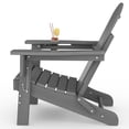 thumbnail image 4 of Garvee Ensemble de 2 Chaises Adirondack Pliantes en HDPE avec Table d'Appoint, Porte-Gobelet, Capacité de 380 Lb, Gris, 4 of 8