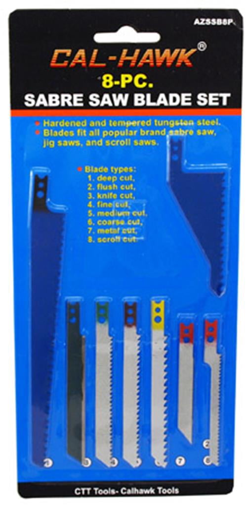 Cal Hawk Tools 8-pc. Sabre Saw Blade Set