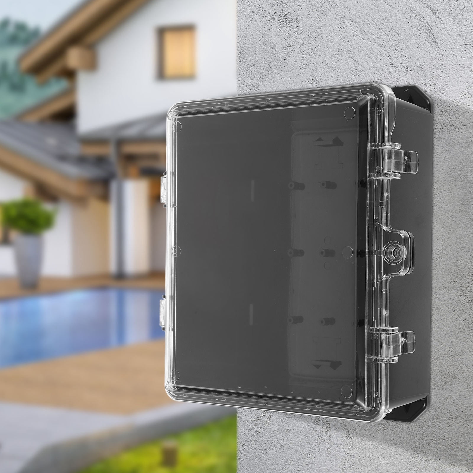 UPOUART Black Outdoor Socket Box with Weatherproof Housing for Electrical Connections