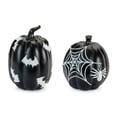 thumbnail image 2 of Melrose 55960DS Halloween Spider & Bat Pumpkin, Black & White - Set of 2, 2 of 4