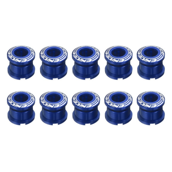 Uxcell 10pcs Single Chain Ring Bolts M8 Aluminum Alloy Bike Chainwheel Screw, Blue
