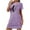 Purple, variant on Neewe Long Nightgown for Women Short Sleeve Sleepwear Plus Size Loungewear