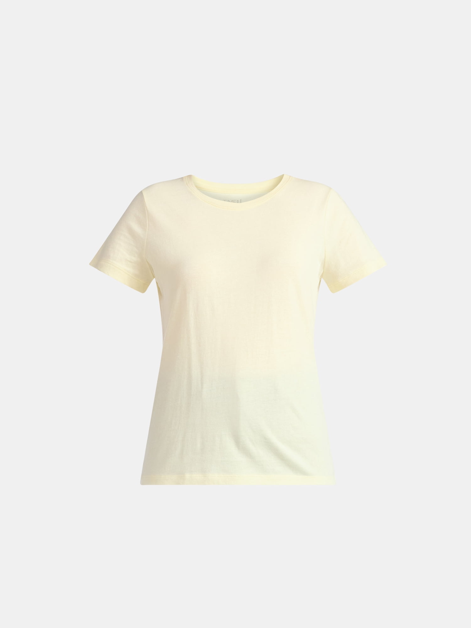 Time and Tru Women's Cotton Crewneck Tee with Short Sleeves, Sizes XS-XXXL