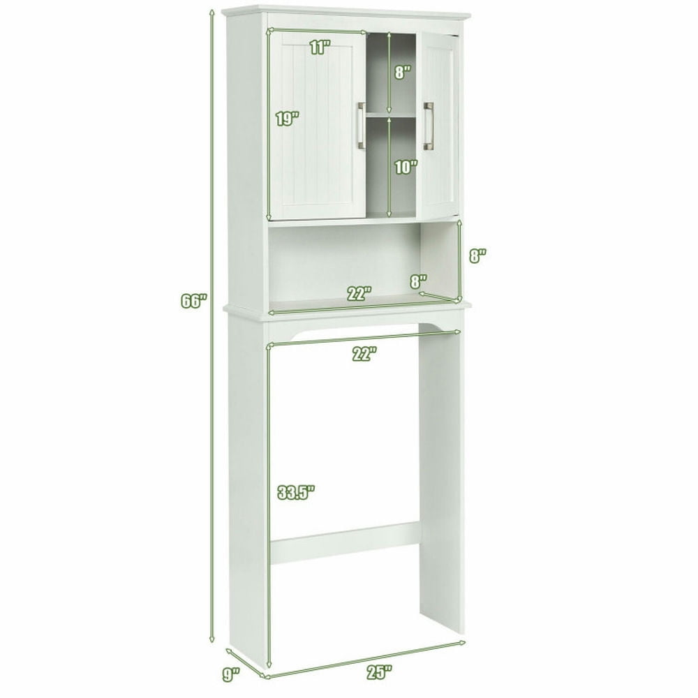 Finihen Toilet Storage Cabinet, Bathroom Cabinet Organizer, Over Toilet Space Saver Bathroom Organizer with Storage Cabinet, for Bathroom, White