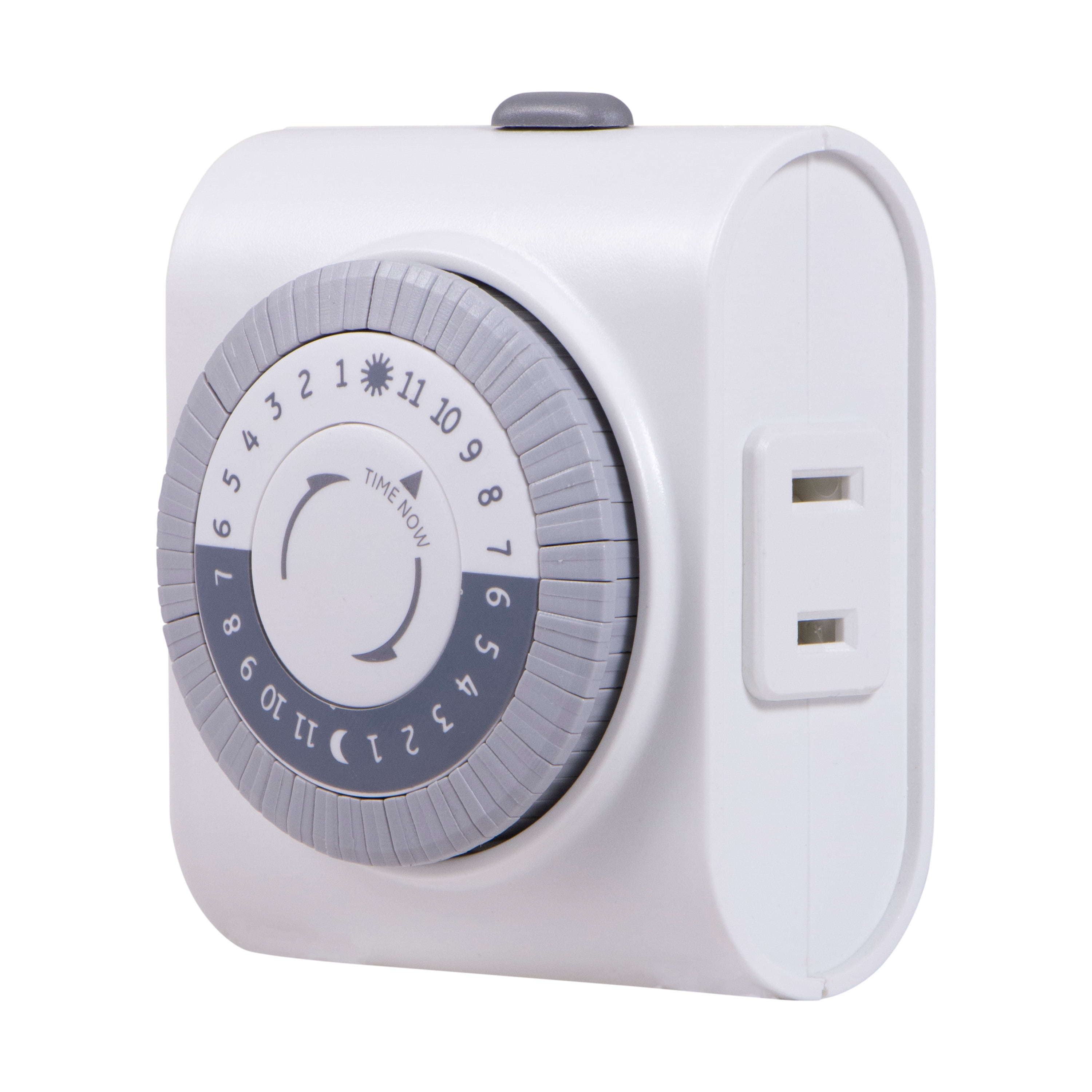 GE 24Hour Indoor PlugIn Mechanical Timer, 1Outlet, White, 15076